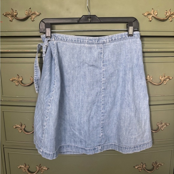 GAP Blue Tie Front Mini Skirt - Picture 3 of 4